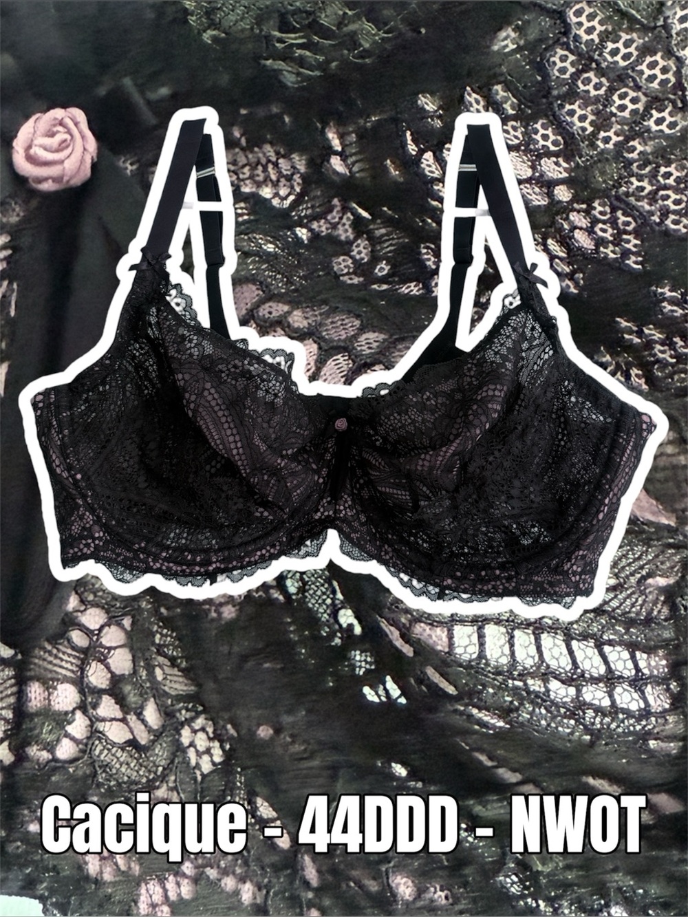 Cacique Black Lace Underwire Bra